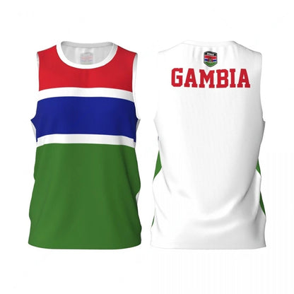 Gambia Flag Basketball Jersey Fashion Casual 3D National Emblem Printed Sports T Shirt Loose Quick Dry Breathable Mens Tees Tops