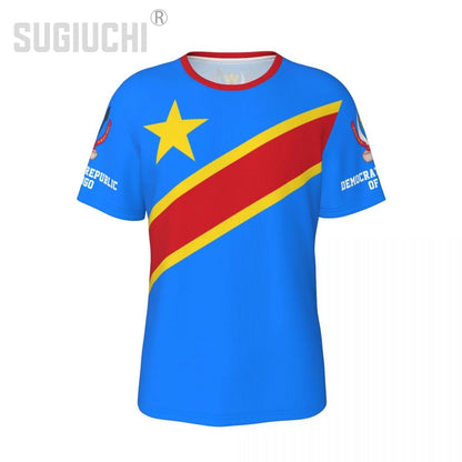 Unisex Nation T-shirt Democratic Republic Of Congo Flag T-shirts jersey For Men Women Soccer Football Fans Gifts Custom clothes