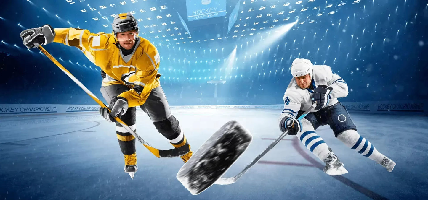 Hockey Jersey - Blue with Yellow/White Accents "Dahlin 26" Captain "C" Buffalo Bison Logo Athletic Jersey 3d HD Prints