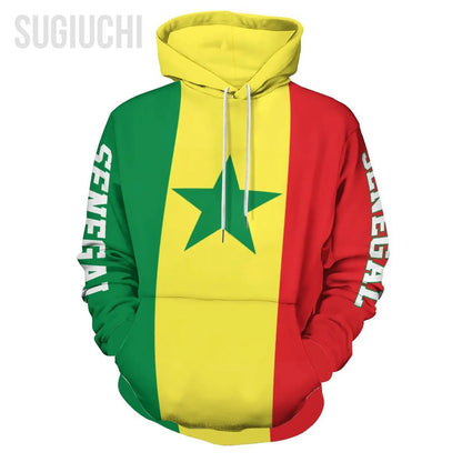 Unisex 3D Hoodie Senegal Flag Men Women Polyester Harajuku Sweatshirt Pullover Hoodies Casual Cool