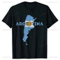 Hot Sale Argentinian Map Flag Souvenir Print Tshirt Argentina Vintage Graphic Men Casual T-shirt Hip Hop Short Sleeve T Shirts