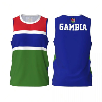 Gambia Flag Basketball Jersey Fashion Casual 3D National Emblem Printed Sports T Shirt Loose Quick Dry Breathable Mens Tees Tops