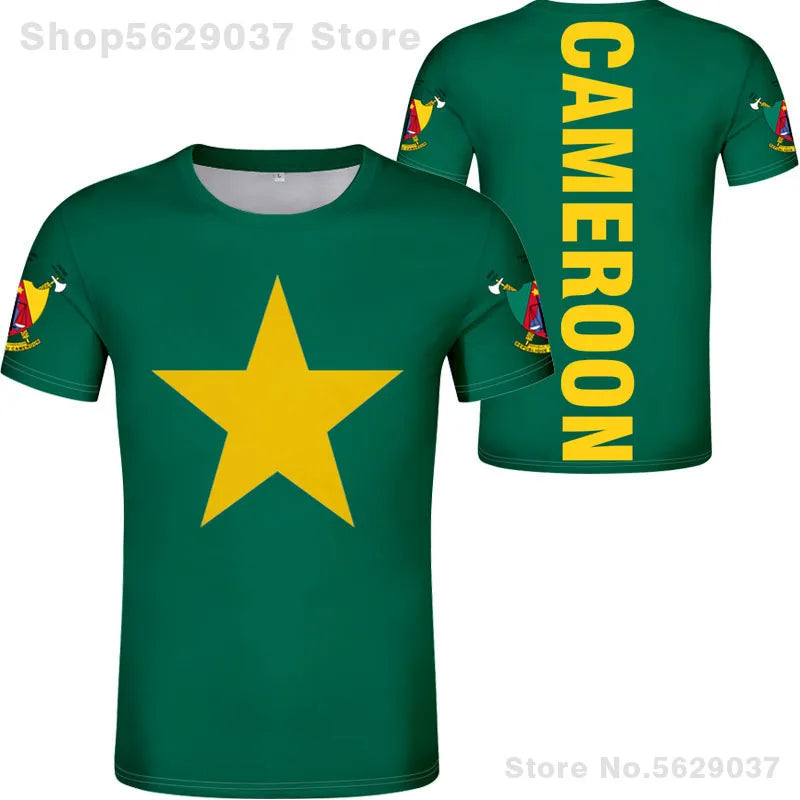 Cameroon T Shirt Free Custom Name Number Cmr Country T-Shirt Nation Flag Cameroun Cameroonian Cm French Print Photo Logo Clothes