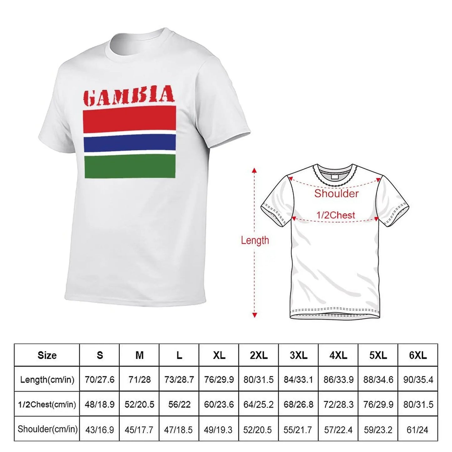 Gambia T-Shirt t shirts for man cotton funny printed t shirts for man T-Shirt