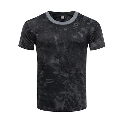 Men Camouflage Hunting Shirts Tactical Fishing Shirt Military Tshirts Camo Hiking Camping  Quick Dry  Clothes