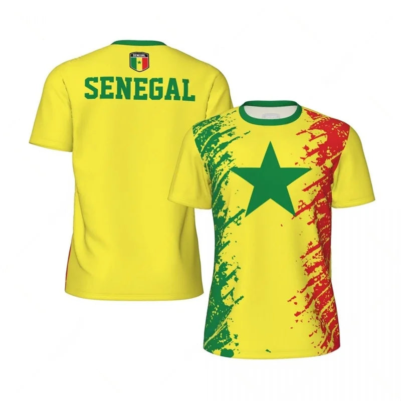 Summer 3d Printed Senegal T-shirt Men Outdoor Sports Running T Shirt Streetwear Loose Short Sleeve Tee Shirts Football Jersey