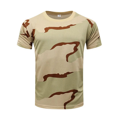 Men Camouflage Hunting Shirts Tactical Fishing Shirt Military Tshirts Camo Hiking Camping  Quick Dry  Clothes