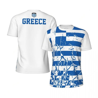 Greece Graphic T-shirt For Men Kids Sports 3D Printed Soccer Tee Shirts Summer Fitness Loose Short Sleeve Football T Shirt