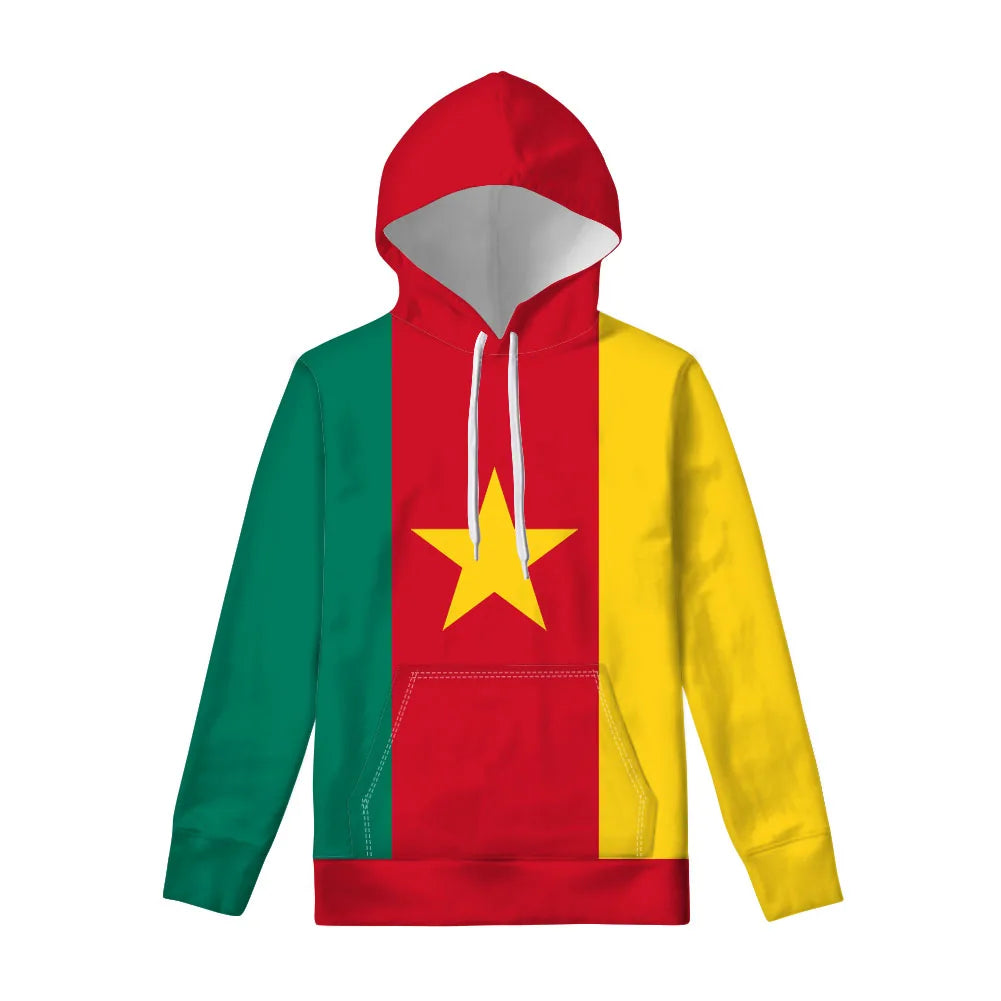 Cameroon Zipper Hoodie 3d Free Custom Name Number Team Cm Pullover Cmr Country French Cameroun Nation Cameroonian Flag Clothes