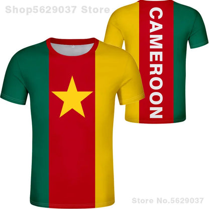 Cameroon T Shirt Free Custom Name Number Cmr Country T-Shirt Nation Flag Cameroun Cameroonian Cm French Print Photo Logo Clothes