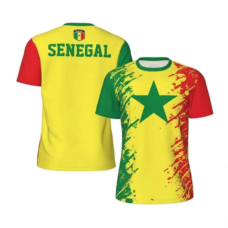 Summer 3d Printed Senegal T-shirt Men Outdoor Sports Running T Shirt Streetwear Loose Short Sleeve Tee Shirts Football Jersey