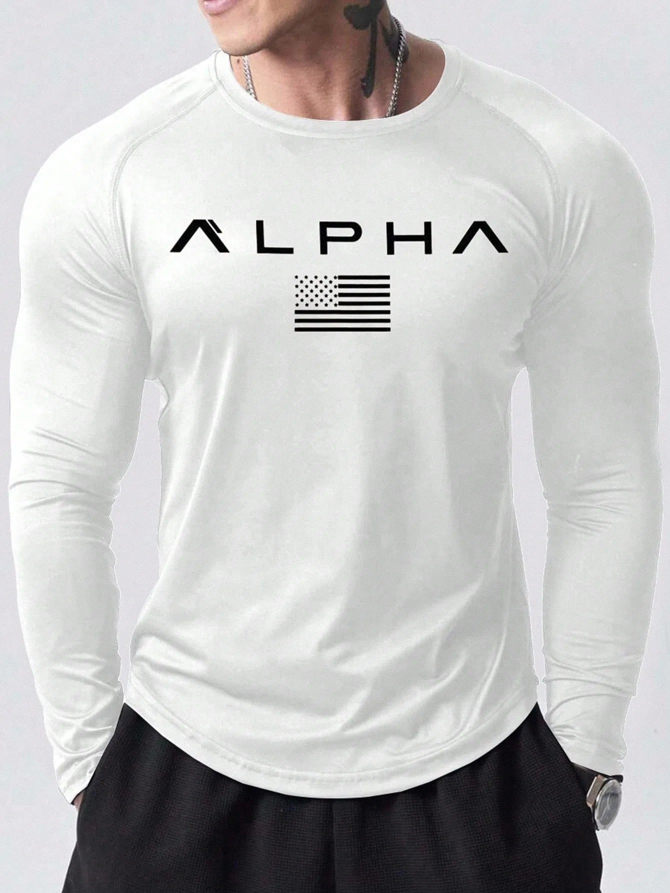 New men's long-sleeved T-shirt for Spring and Autumn 2025 featuring street fashion and comfort with 3D letter printing