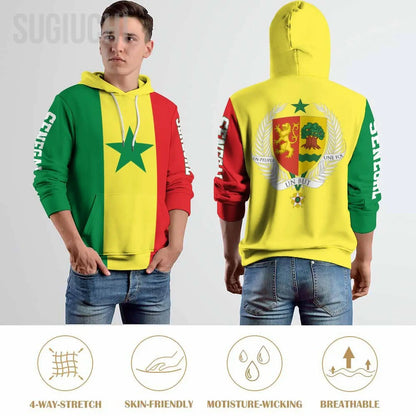Unisex 3D Hoodie Senegal Flag Men Women Polyester Harajuku Sweatshirt Pullover Hoodies Casual Cool
