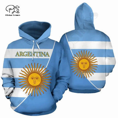 PLstarCosmos 3DPrint Newest Argentina Sport Country Flag Unique Men/Women Cozy Hrajuku Casual Streetwear Hoodie/Zip/Sweatshirt 7