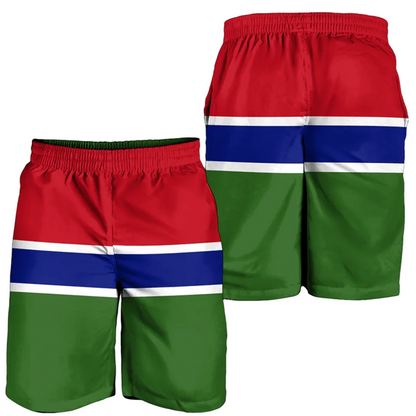 Africa Gambia Map Flag 3D Print Men Bermudas Hawaiian Boardshorts National Emblem Beach Shorts Coat Of Arms Male Short Pants