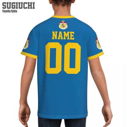 Custom Name Number Sweden Flag Emblem 3D T-shirts For Kids Youth Boy/Girl Tees Soccer Football Fans Gift T shirt