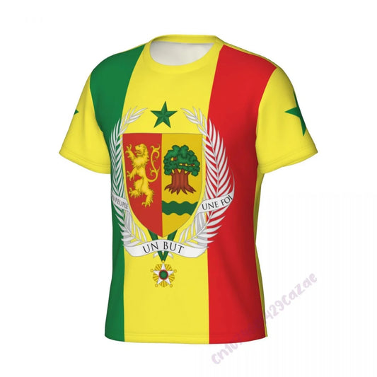 Senegal Flag 3D T-shirt Men Running Sport Skinny Short Tee Shirt Male Gym Fitness Bodybuilding Workout Tops Clothing