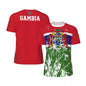 Gambia Flag T-shirt For Men Summer Round Neck T Shirt Sport Fitness Short Sleeve 3d Print Football Jerseys Oversized T Shirts