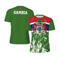 Gambia Flag T-shirt For Men Summer Round Neck T Shirt Sport Fitness Short Sleeve 3d Print Football Jerseys Oversized T Shirts