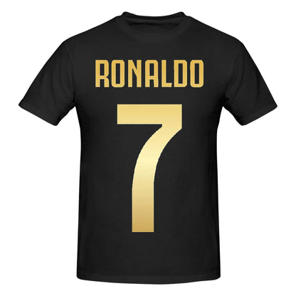 Soccer Gift Football Ronaldos CR7 T Shirts  Pure Cotton Tee Tops Streetwear Round Neck Tshirts Casual Short-Sleeve Clothing