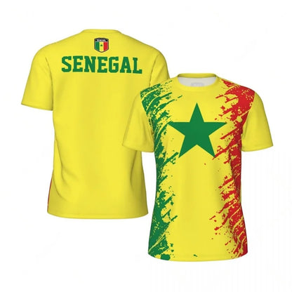 Summer 3d Printed Senegal T-shirt Men Outdoor Sports Running T Shirt Streetwear Loose Short Sleeve Tee Shirts Football Jersey