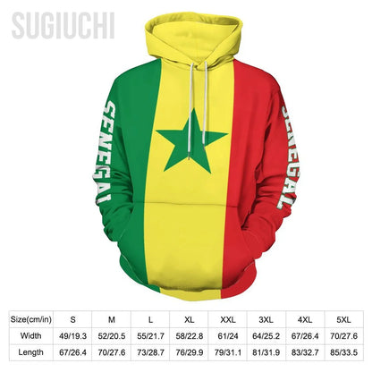 Unisex 3D Hoodie Senegal Flag Men Women Polyester Harajuku Sweatshirt Pullover Hoodies Casual Cool