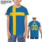 Custom Name Number Sweden Flag Emblem 3D T-shirts For Kids Youth Boy/Girl Tees Soccer Football Fans Gift T shirt