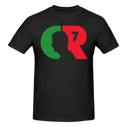 Soccer Gift Football Ronaldos CR7 T Shirts  Pure Cotton Tee Tops Streetwear Round Neck Tshirts Casual Short-Sleeve Clothing