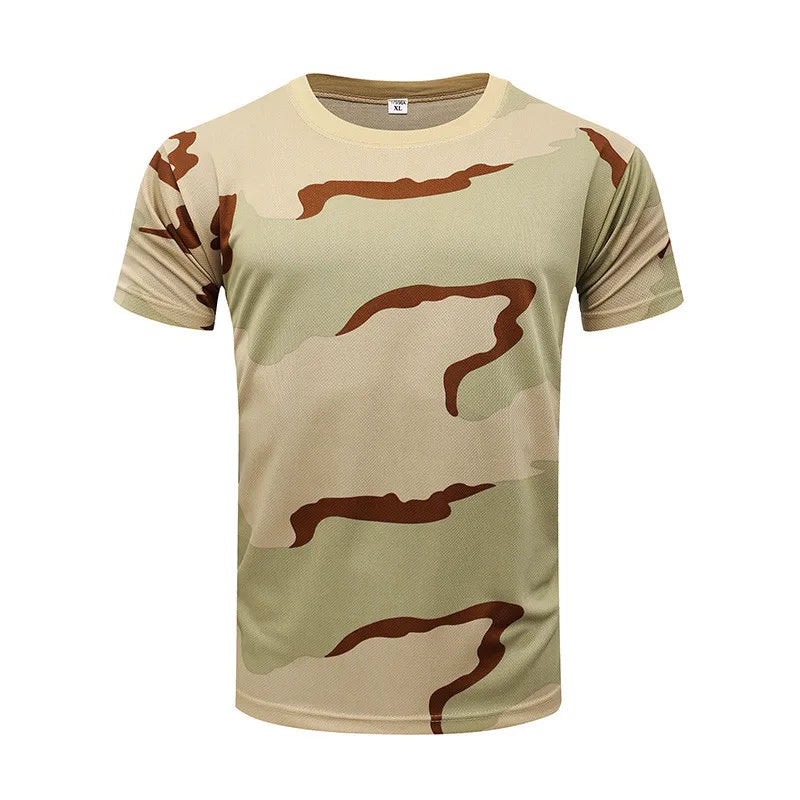 Men Camouflage Hunting Shirts Tactical Fishing Shirt Military Tshirts Camo Hiking Camping  Quick Dry  Clothes