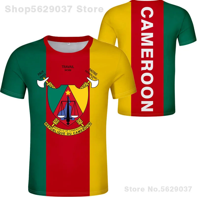 Cameroon T Shirt Free Custom Name Number Cmr Country T-Shirt Nation Flag Cameroun Cameroonian Cm French Print Photo Logo Clothes
