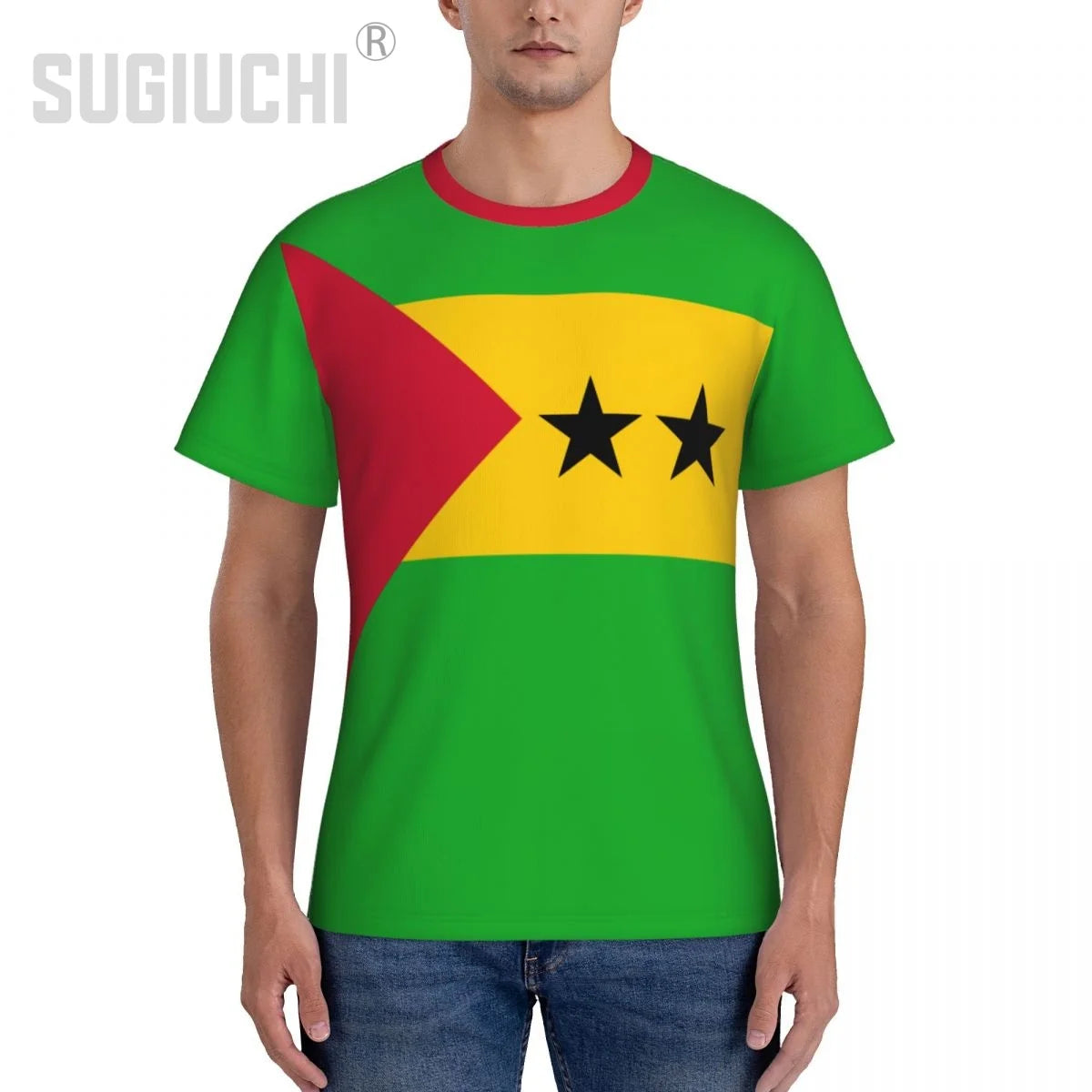 Tight Sports T-shirt Sao Tome And Principe Flag 3D For Men Women Tees jersey Clothes Soccer Football Fans Gift Patriotic T shirt