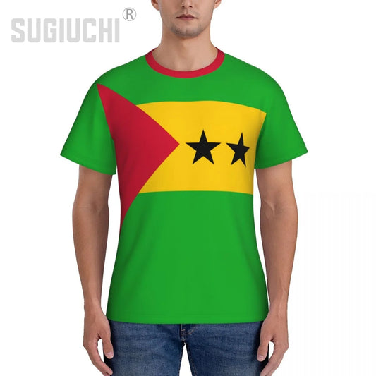 Tight Sports T-shirt Sao Tome And Principe Flag 3D For Men Women Tees jersey Clothes Soccer Football Fans Gift Patriotic T shirt