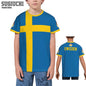Custom Name Number Sweden Flag Emblem 3D T-shirts For Kids Youth Boy/Girl Tees Soccer Football Fans Gift T shirt