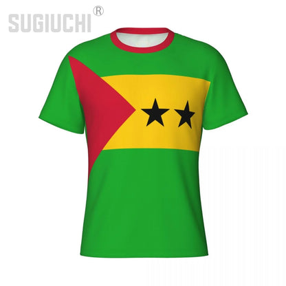 Tight Sports T-shirt Sao Tome And Principe Flag 3D For Men Women Tees jersey Clothes Soccer Football Fans Gift Patriotic T shirt