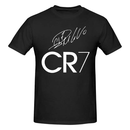 Soccer Gift Football Ronaldos CR7 T Shirts  Pure Cotton Tee Tops Streetwear Round Neck Tshirts Casual Short-Sleeve Clothing