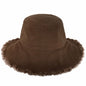 Wide Brim Frayed Bucket Hat