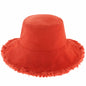 Wide Brim Frayed Bucket Hat