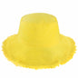 Wide Brim Frayed Bucket Hat