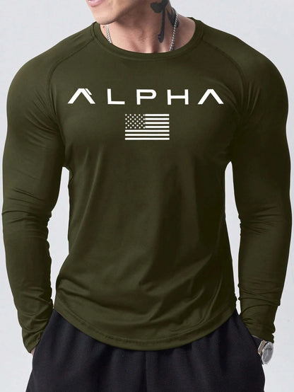 New men's long-sleeved T-shirt for Spring and Autumn 2025 featuring street fashion and comfort with 3D letter printing