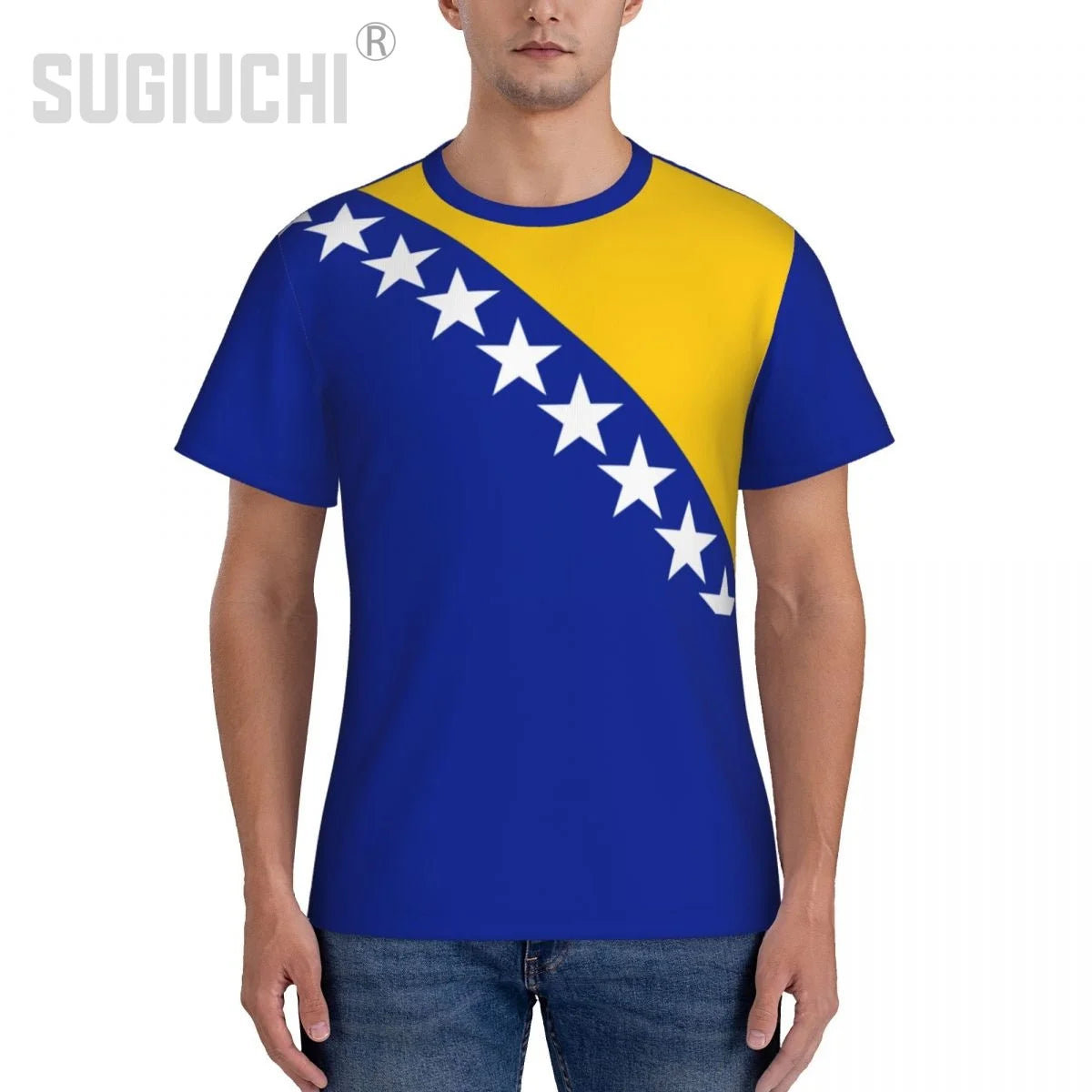 Tight Sports T-shirt Bosnia And Herzegovina Flag 3D For Men Women Tees jersey Clothes Soccer Football Fans Patriotic T shirt