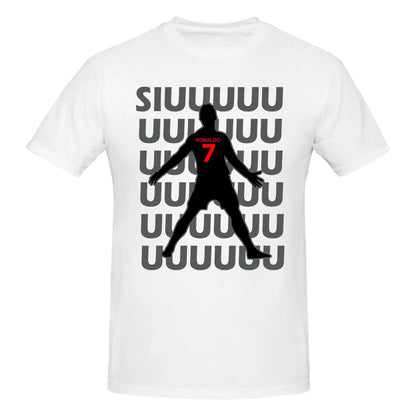 Soccer Gift Football Ronaldos CR7 T Shirts  Pure Cotton Tee Tops Streetwear Round Neck Tshirts Casual Short-Sleeve Clothing