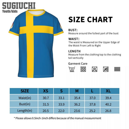 Custom Name Number Sweden Flag Emblem 3D T-shirts For Kids Youth Boy/Girl Tees Soccer Football Fans Gift T shirt