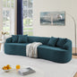 Curved Modular Sectional Sofa in Lamb's Wool Fabric, Modern Minimalist