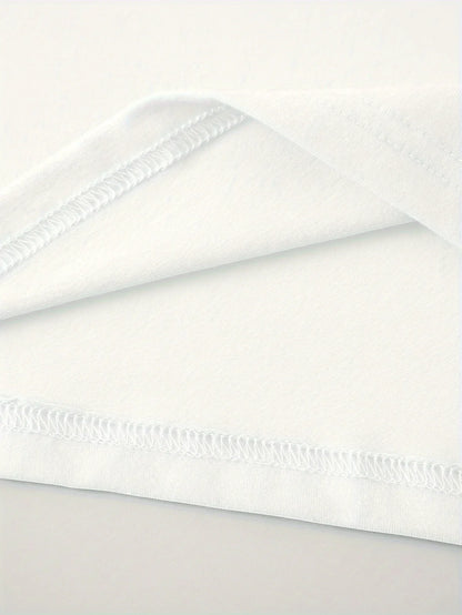 Men's "Whatever" Pattern Long Sleeved T-shirt Casual Elastic Pure Cotton Round Neck Black and White Printed Spring and Autumn