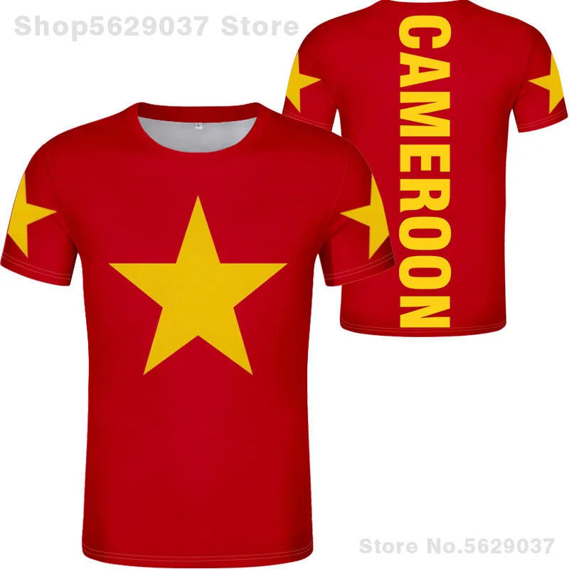 Cameroon T Shirt Free Custom Name Number Cmr Country T-Shirt Nation Flag Cameroun Cameroonian Cm French Print Photo Logo Clothes