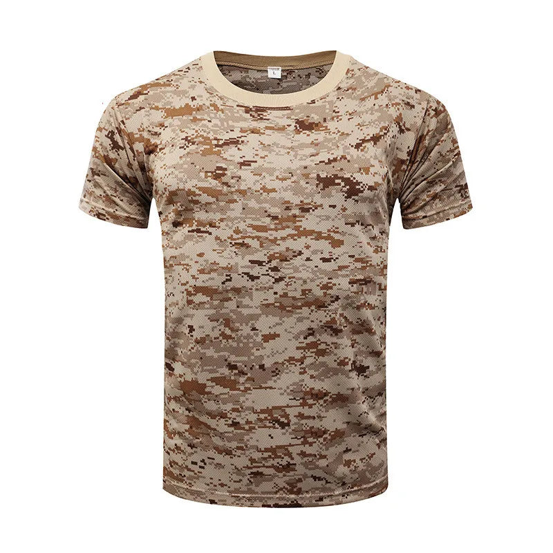 Men Camouflage Hunting Shirts Tactical Fishing Shirt Military Tshirts Camo Hiking Camping  Quick Dry  Clothes