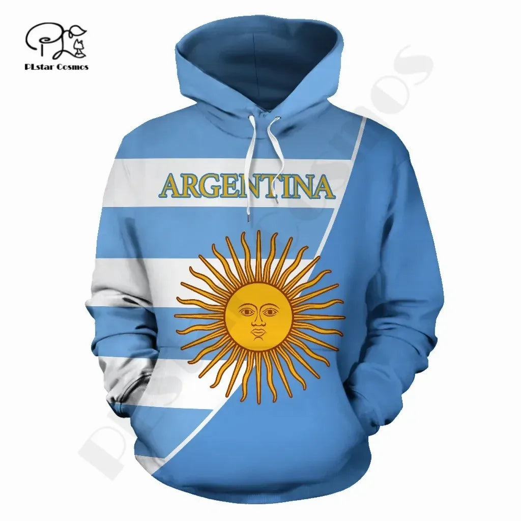 PLstarCosmos 3DPrint Newest Argentina Sport Country Flag Unique Men/Women Cozy Hrajuku Casual Streetwear Hoodie/Zip/Sweatshirt 7