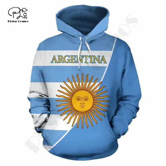 PLstarCosmos 3DPrint Newest Argentina Sport Country Flag Unique Men/Women Cozy Hrajuku Casual Streetwear Hoodie/Zip/Sweatshirt 7